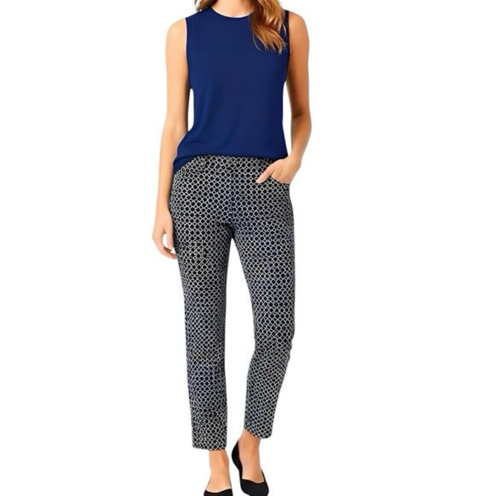 Andrea Jovine Womens Pants Sz 4 Mid Rise Ankle Office Siren Preppy Office Retro